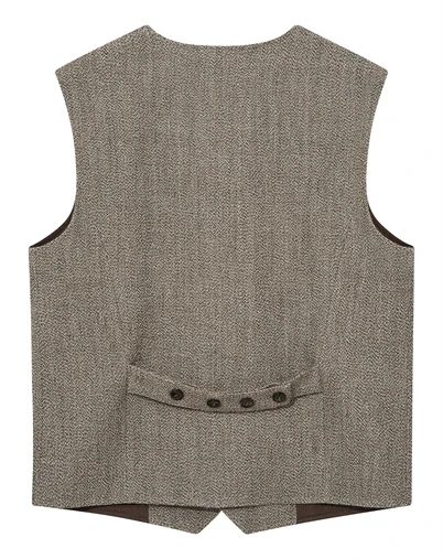 Mos Mosh Gallery - MMGConor Tweed Vest - Toffee